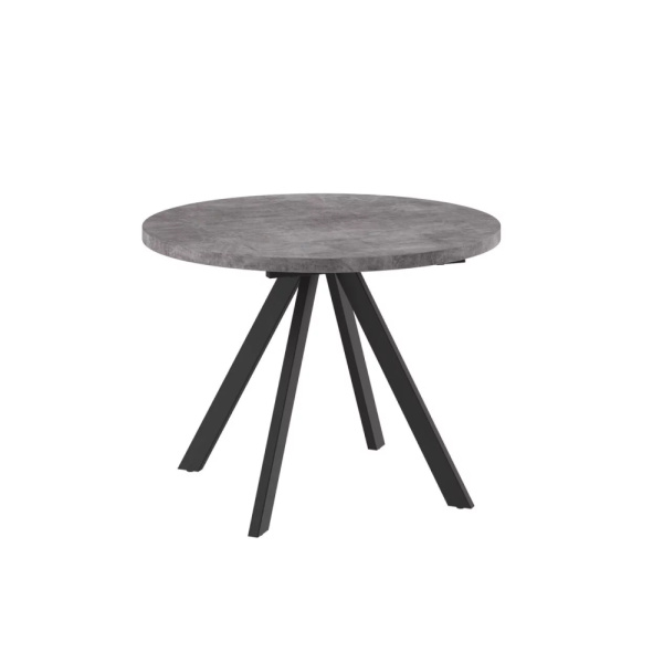 Стол RONDO-100, круглый раздвижной 100(135), ДЫМЧАТАЯ КЕРАМИКА/ЧЕРНЫЙ